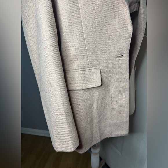 PsyCho | oversized, pink tan linen blazer plus linen bra. Textured. Structured. - Picture 5 of 13